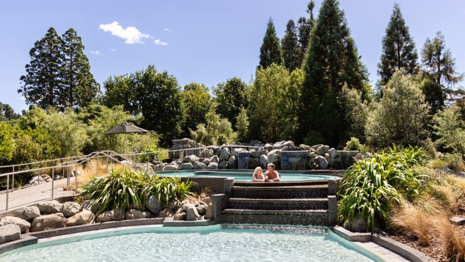 Cascade Pools. Sit and soak among river boulder terraces and native gardens. It's a peaceful place to relax while enjoying the gentle sounds of the water.