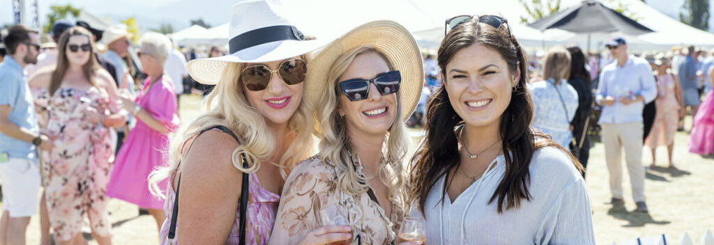 Women trio enjoying wine at Marlborough Food & Wine Festival