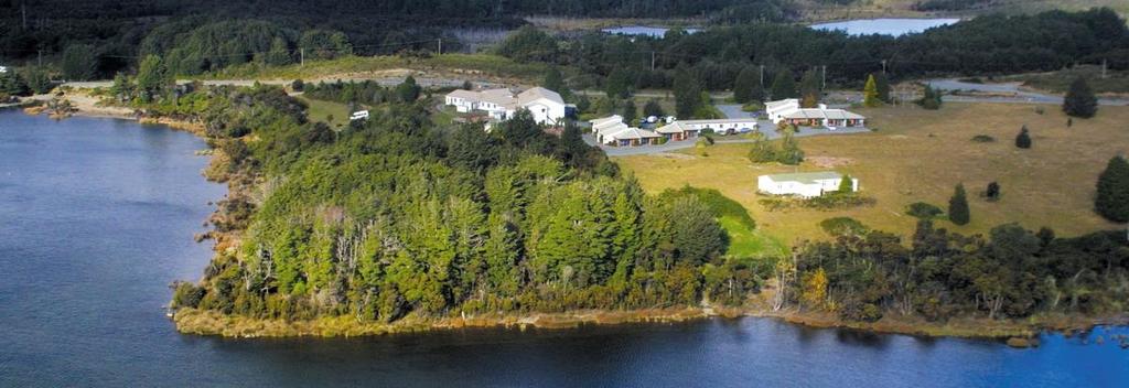 Aerial view of Fiordland National Park Lodge at Te Anau Downs