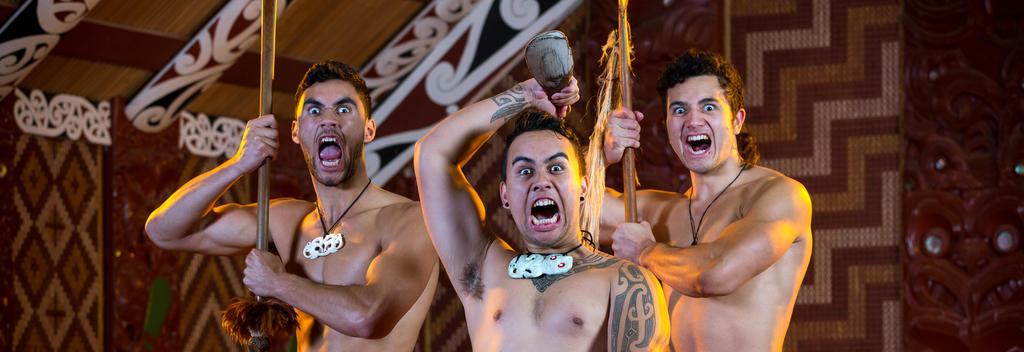 Performers of haka show energy and ferocity through facial expressions (pūkana) and strong, swift movements