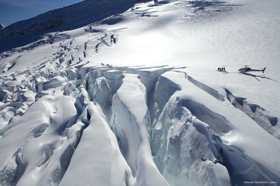 Treat yourself to a scenic helicopter flight, landing high up on a glacier in the Southern Alps.