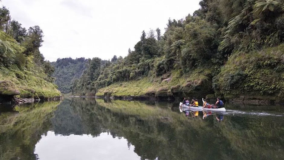 Canoeing down the Whanganui River
