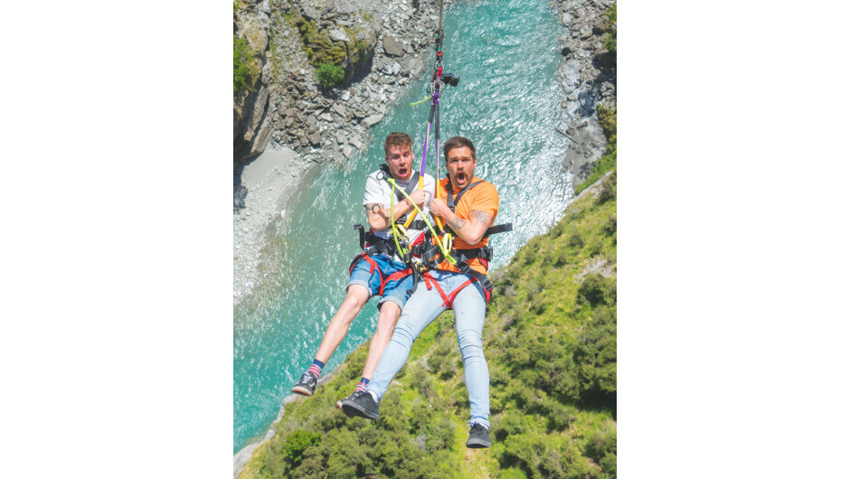 Tandem Backwards. Nothing quite beats that feeling of falling off the Canyon Swing backwards with a buddy for safe keeping.