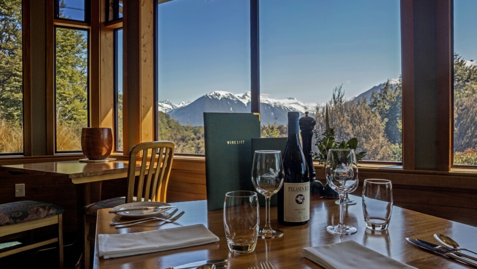 Magnificent alpine views from the Kaimatau-Mt Rolleston Restaurant.