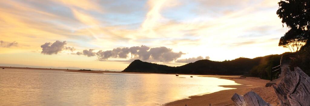 Awake to sunrise in Abel Tasman National Park