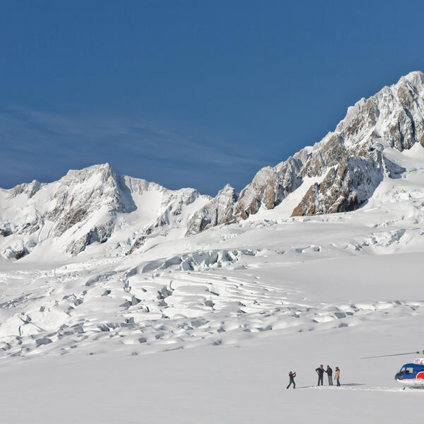 Land on the snow all year round at Fox Glacier