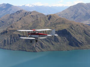 View Wanaka by air in a vintage aircraft.