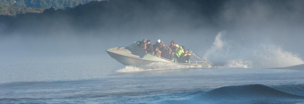 Wairaurahiri Jet playing on the mysterious Lake Hauroko