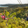 Ziplining through native bush on Waiheke Island.