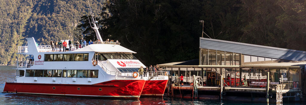 Pulling into the Milford Sound Underwater Observatory