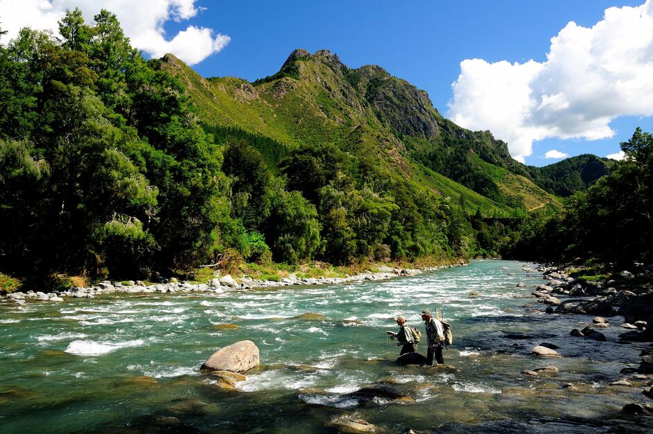 Crossing a wilderness river