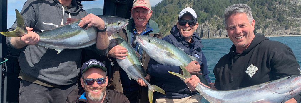 A successful family day catching kingfish for the table.