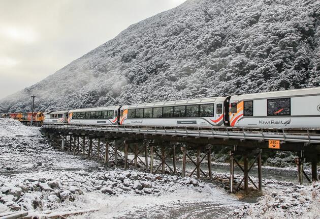 Discover the wonder of rail travel. Take rail journeys to many parts of New Zealand and explore a beautiful landscape in the relaxing comfort of a train car. Find out more about the Great Journeys by train across New Zealand.