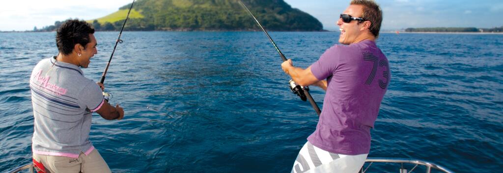 Around the offshore reefs of Bay of Plenty the catch of the day often includes snapper and kingfish.