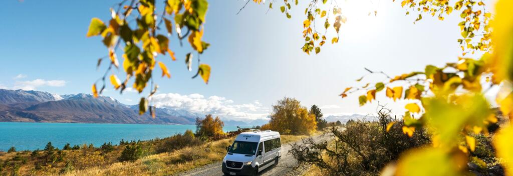 Driving along Lake Pukaki