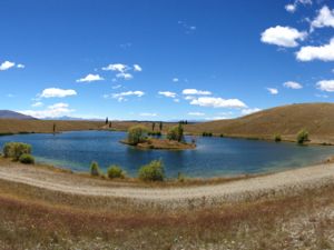 特威泽尔（Twizel）安宁静谧的卡梅伦湖（Loch Cameron）。