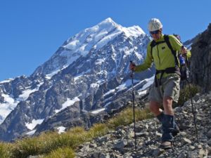 Descending from Ball Pass into the Hooker Valley.