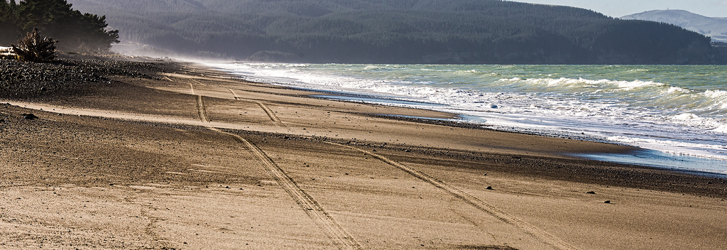 Amberley Beach is a long stretch of sandy coast about an hour's drive north of Christchurch