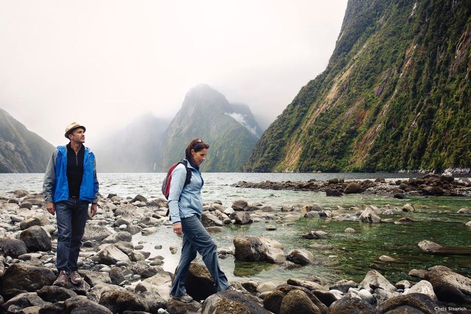 Rock-hopping, Milford Sound