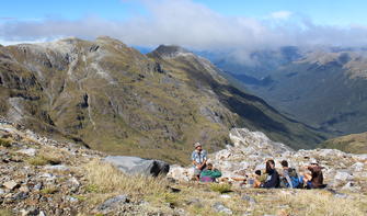 A group of trampers on the Dusky Track