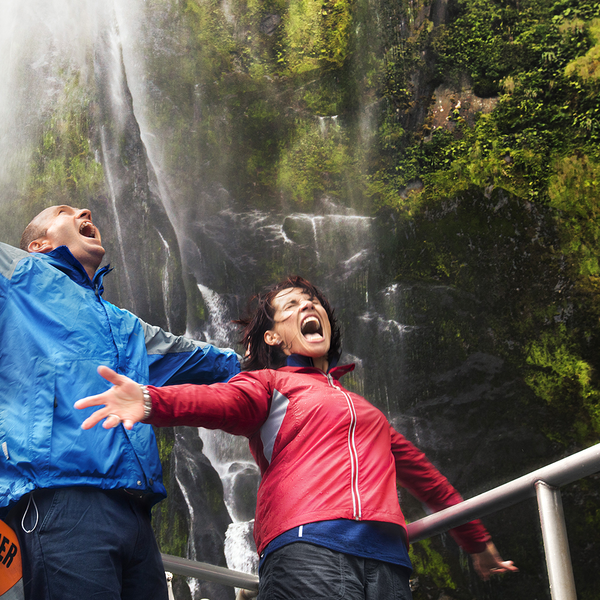 Waterfalls in Milford Sound, Fiordland