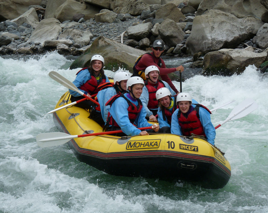 Enjoy the rush of whitewater rafting.