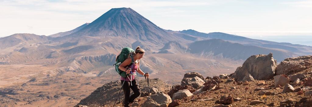 Experience an otherworldly landscape hiking in the Tongariro National Park.