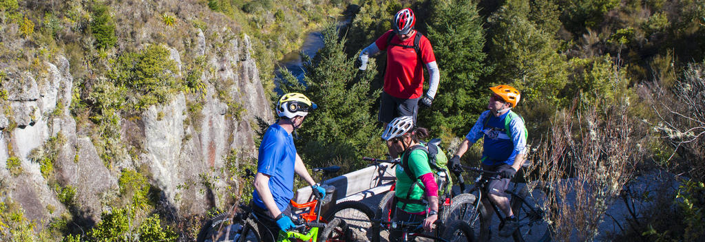 Ride through rich native bush and past towering volcanic cliffs on this epic cycle trail.