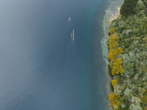 The Mine Bay Māori Rock Carvings can only be reached by boat and are best viewed up close from a kayak.