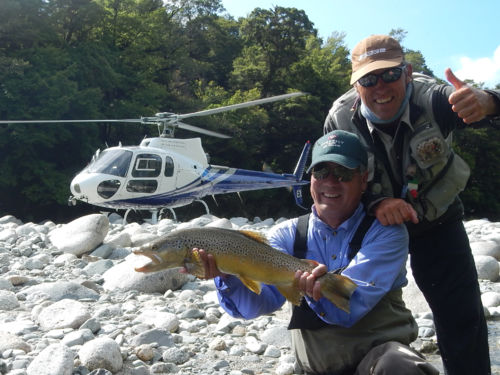 Helicopter fishing in New Zealand