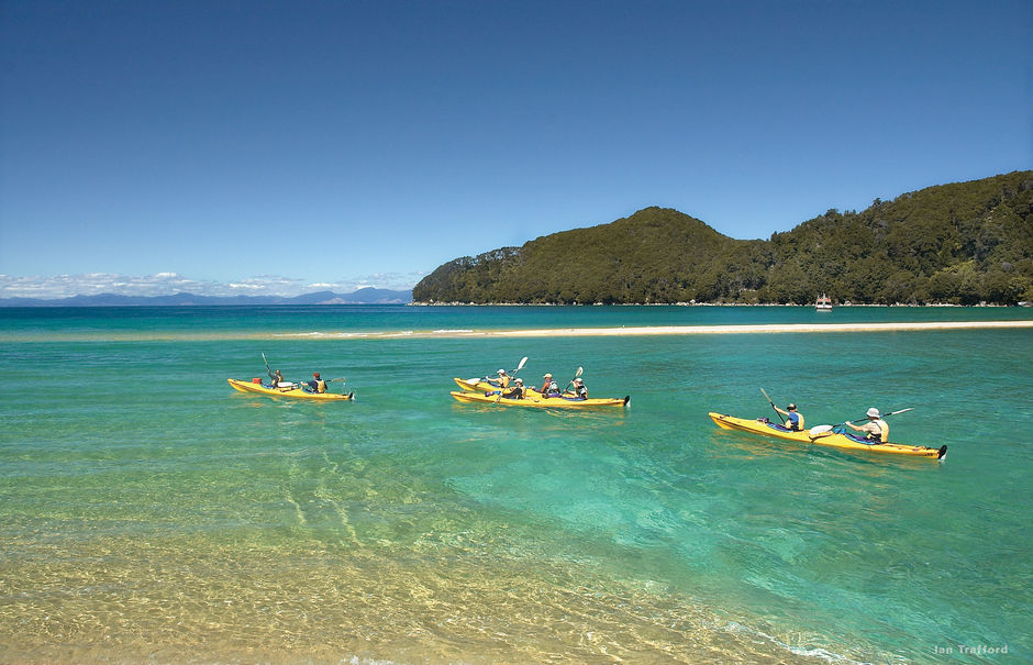 From Marahau in Abel Tasman National Park you can hire a sea kayak or join a guided kayak safari.