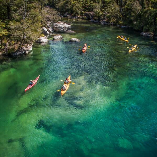 Kayaking in the Abel Tasman National Park's glistening waters with views of golden sand beaches is an unsurpassed experience.