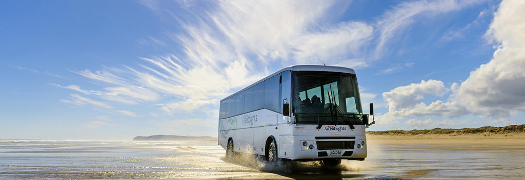 Ninety-Mile Beach is the fabled strip of sand in New Zealand's North Island. The beach is also an official highway.