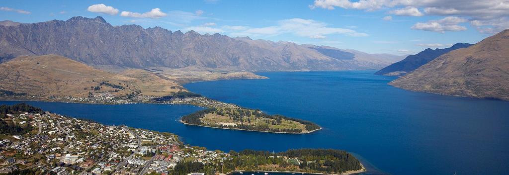 View over Queenstown of The Remarkables