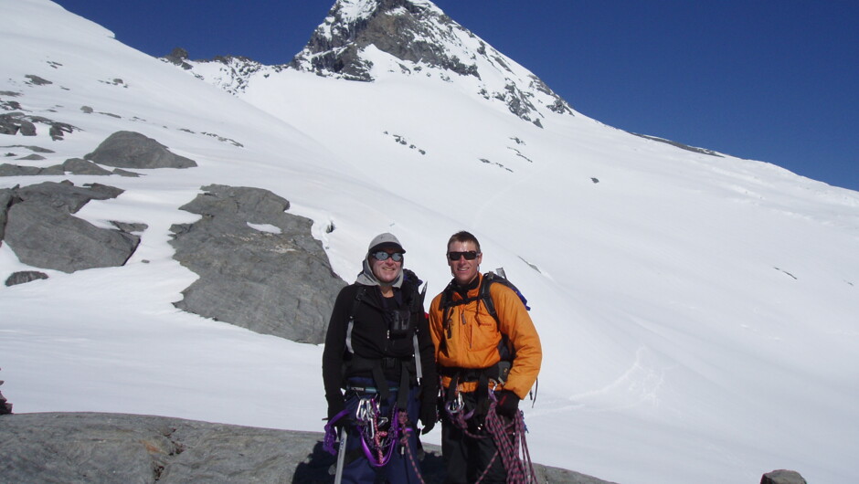 Satisfaction after climbing Mt Aspiring