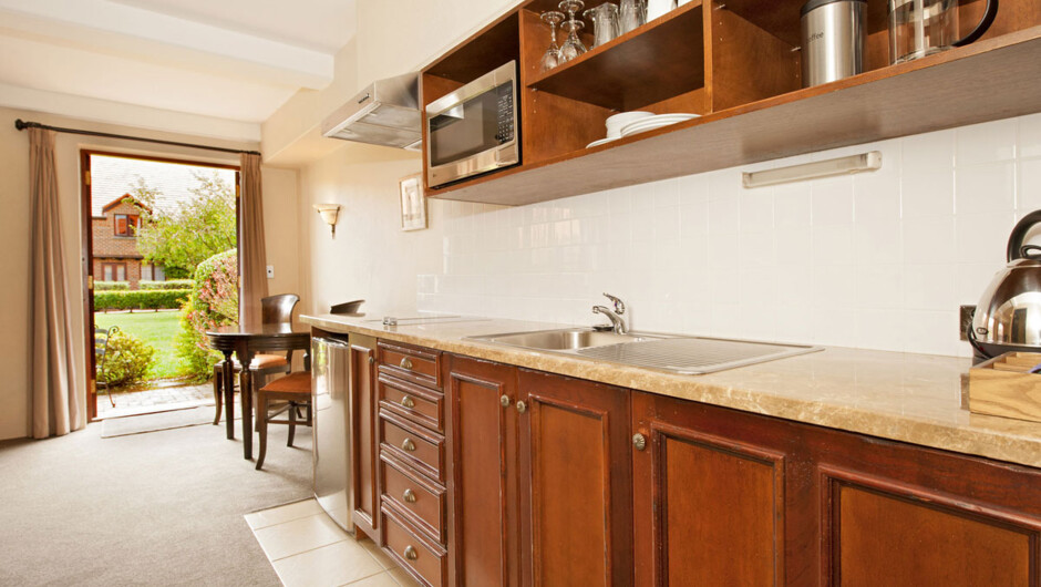 The Garden Suites feature well equipped kitchenettes