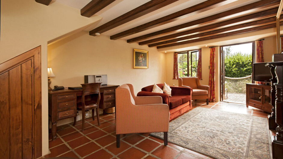 Downstairs lounge of summerhouse cottage.