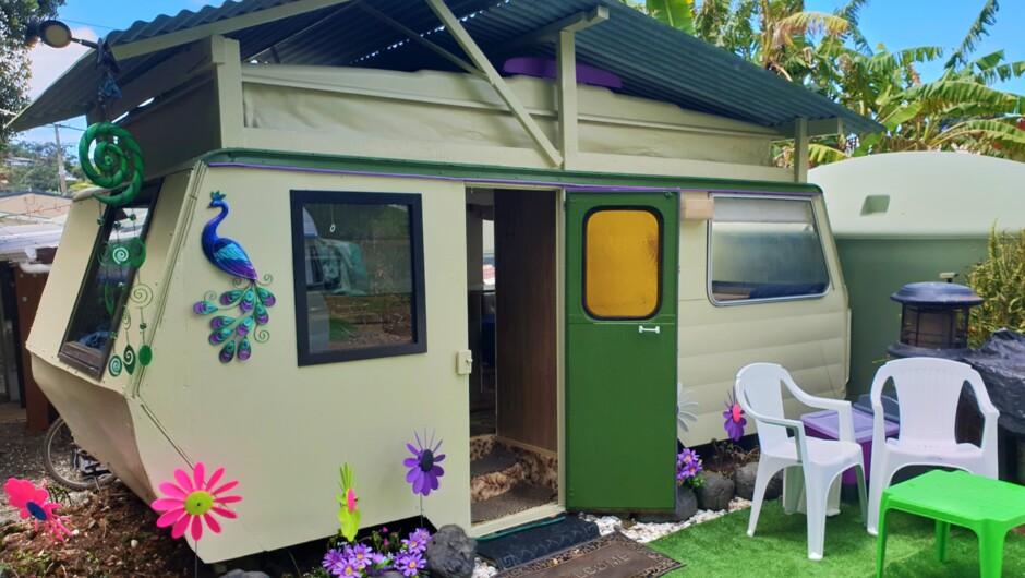 We have caravans near the beachfront designed for greater privacy!