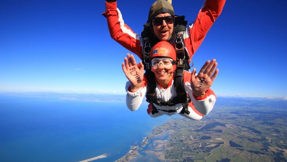 Skydiving over the Abel Tasman National Park