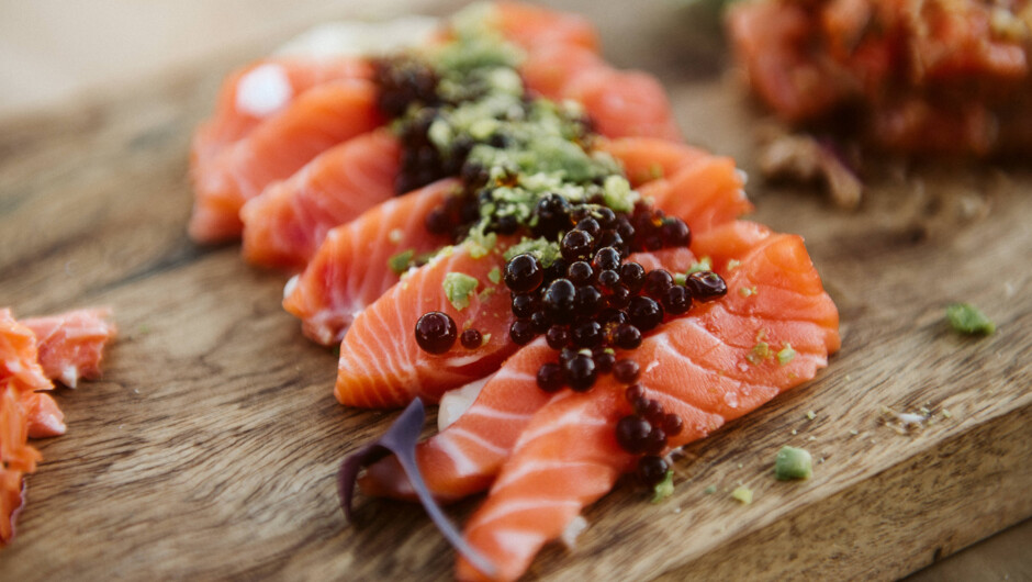 Salmon sashimi from the Hook Eatery