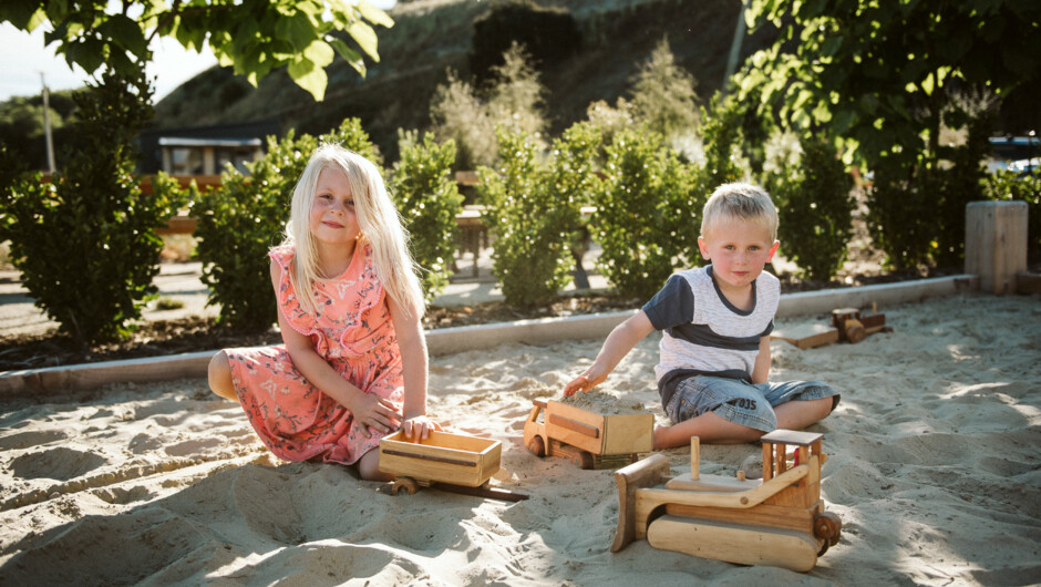 Kids sandpit provides entertainment for the kids