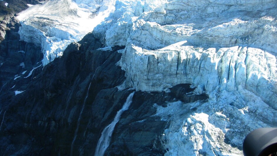 Waterfalls beneath the ice