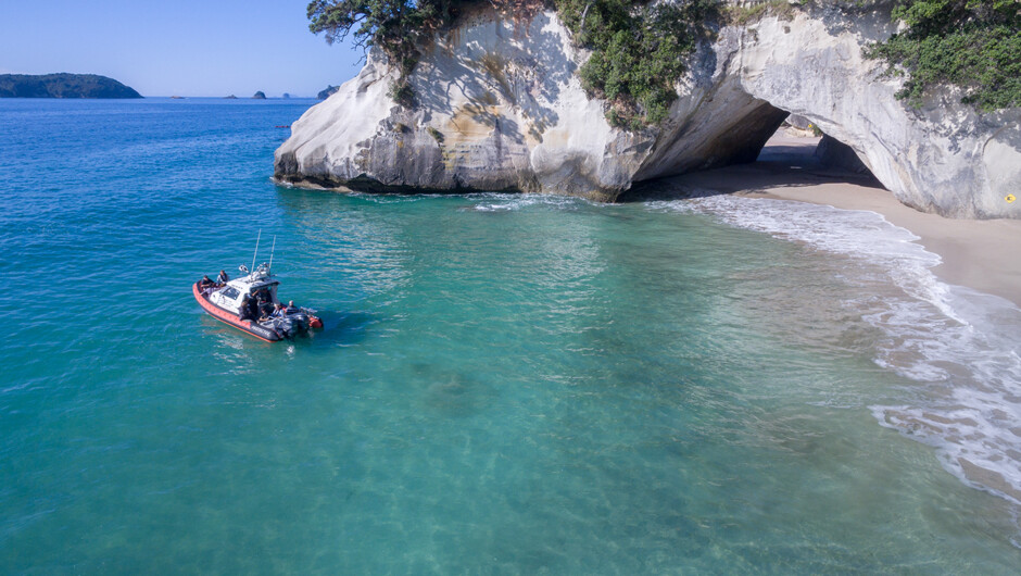 Sitting at Cathedral Cove