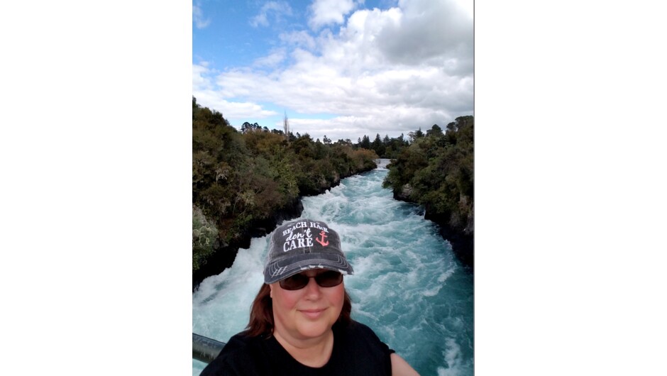 Kim at Huka Falls, North Island