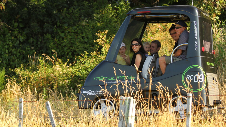 Family in Rail Cruiser