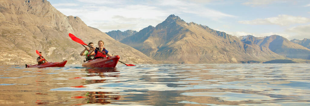 Enjoying a summer paddle on Lake Wakatipu