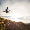 Riding sky high on the Rude Rock Track.