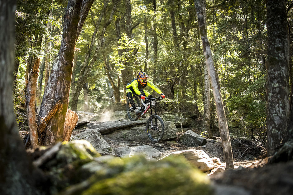 There are plenty of big berms, jumps and structures at this gondola-accessed bike park with stunning views.