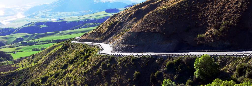 The highest main road in New Zealand, the Crown Range Road lies between Queenstown and Wanaka.