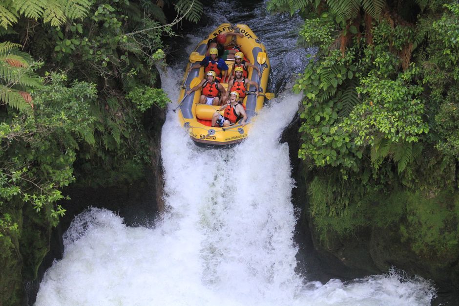 Tackling Tutea Falls on the Kaituna River in Rotorua, New Zealand